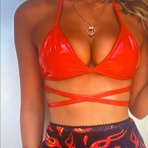 Cropped red bra top - brand new Festival clothing